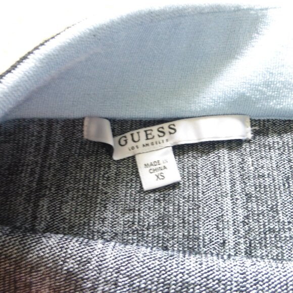 GUESS baby blue jacquard print bandage bodycon knee length skirt - Picture 2 of 5